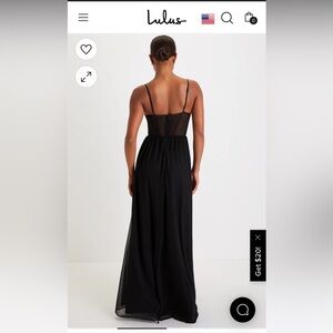 NWT Lulu’s Black Corset Gown